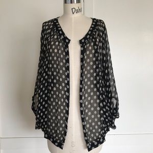 Elizabeth & James polka dot crinkle chiffon silk